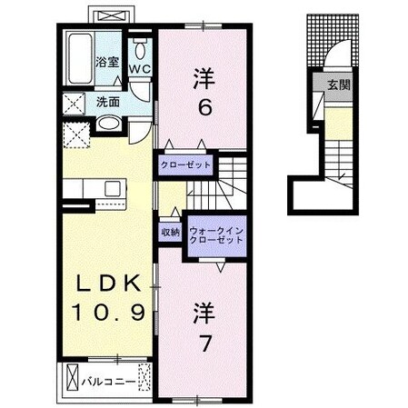 淀江駅 徒歩25分 2階の物件間取画像